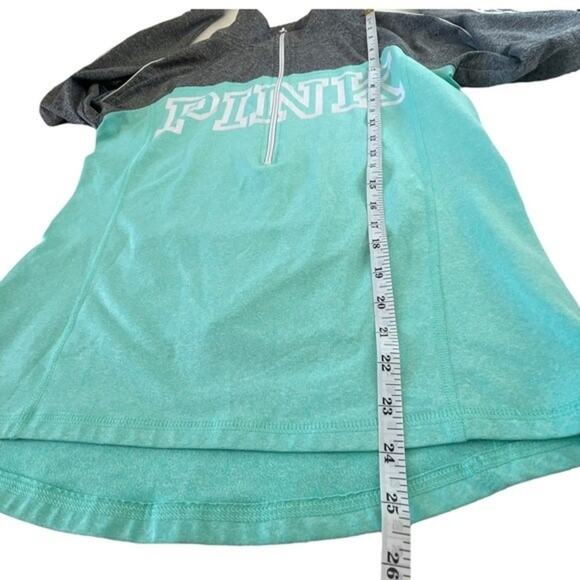 PINK Ultimate Activewear Jacket Sz S Womens Reflective Half Zip Pocket Teal Gray - Picture 13 of 13